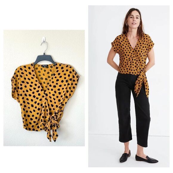 Madewell Tops - Madewell Sash-Tie Wrap Top in Painted Spots